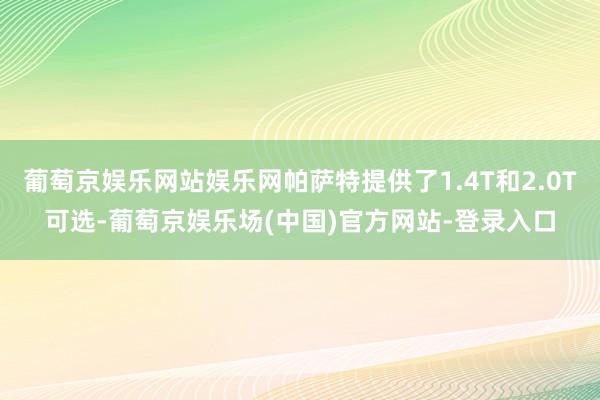 葡萄京娱乐网站娱乐网帕萨特提供了1.4T和2.0T可选-葡萄京娱乐场(中国)官方网站-登录入口