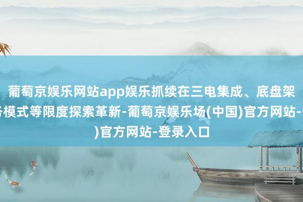 葡萄京娱乐网站app娱乐抓续在三电集成、底盘架构、服务模式等限度探索革新-葡萄京娱乐场(中国)官方网站-登录入口