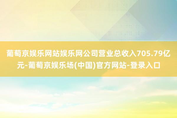 葡萄京娱乐网站娱乐网公司营业总收入705.79亿元-葡萄京娱乐场(中国)官方网站-登录入口