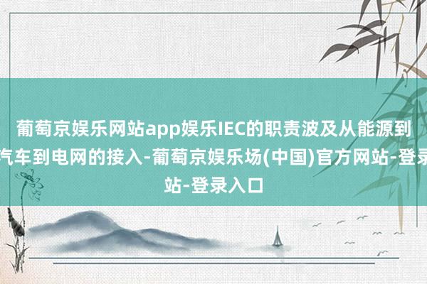 葡萄京娱乐网站app娱乐IEC的职责波及从能源到电动汽车到电网的接入-葡萄京娱乐场(中国)官方网站-登录入口