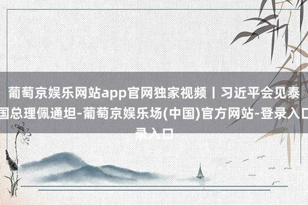 葡萄京娱乐网站app官网独家视频丨习近平会见泰国总理佩通坦-葡萄京娱乐场(中国)官方网站-登录入口