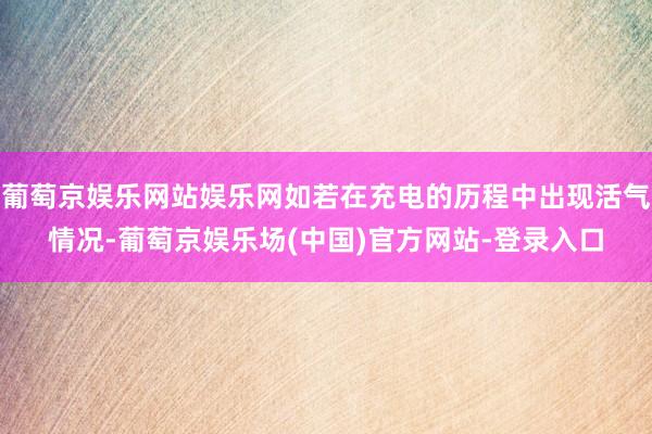 葡萄京娱乐网站娱乐网如若在充电的历程中出现活气情况-葡萄京娱乐场(中国)官方网站-登录入口