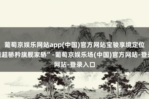 葡萄京娱乐网站app(中国)官方网站宝骏享境定位“智能超骄矜旗舰家轿”-葡萄京娱乐场(中国)官方网站-登录入口