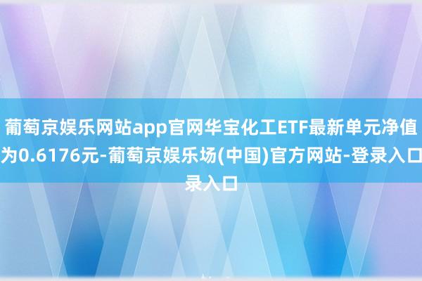 葡萄京娱乐网站app官网华宝化工ETF最新单元净值为0.6176元-葡萄京娱乐场(中国)官方网站-登录入口