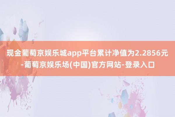 现金葡萄京娱乐城app平台累计净值为2.2856元-葡萄京娱乐场(中国)官方网站-登录入口